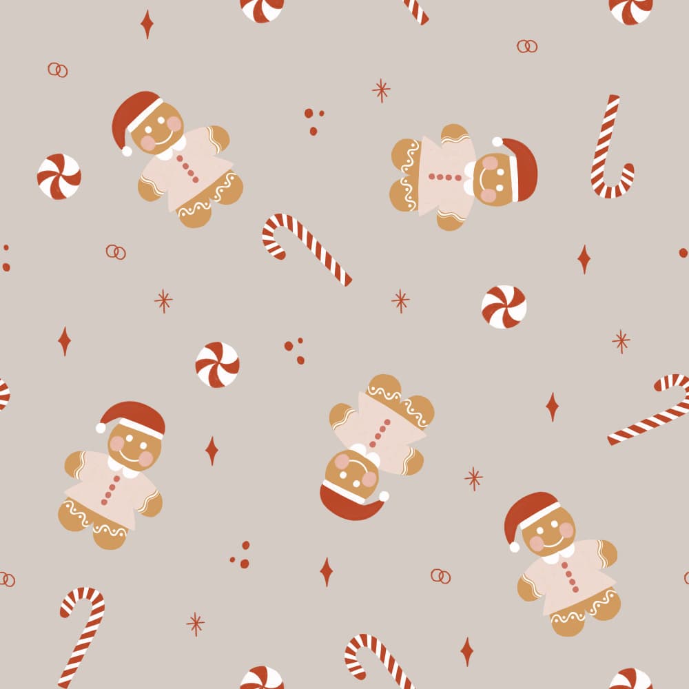 Sweet Holiday Gingerbread Pattern by Menina Lisboa — canvas wall art