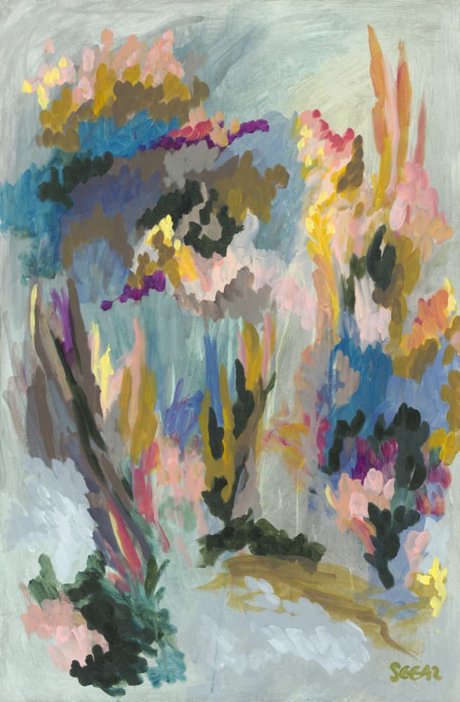 Vibrant Floral Abstract by Angela Seear — canvas wall art