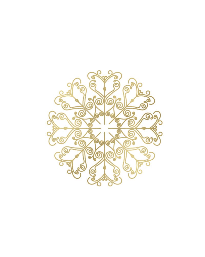 Elegant Gold Snowflake by Rosana Laiz Blursbyai — canvas wall art