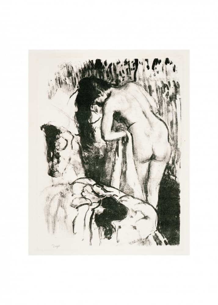 Nude Woman Standing, Drying Herself by Edgar Degas — canvas wall art