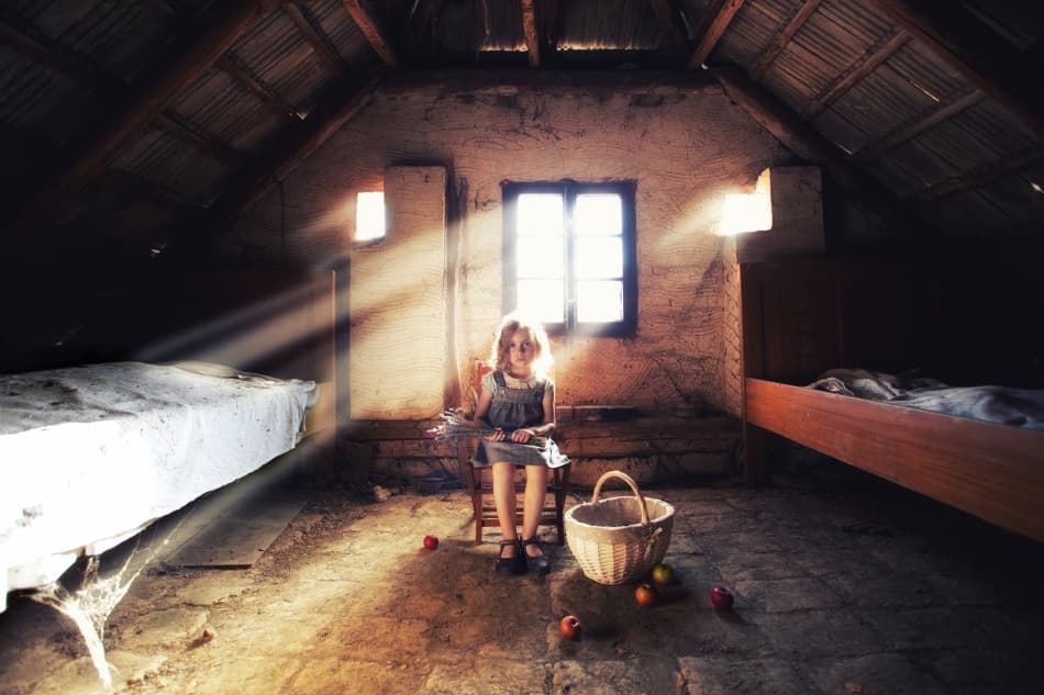 Attic Light Rays by Martin Marcisovsky — canvas wall art