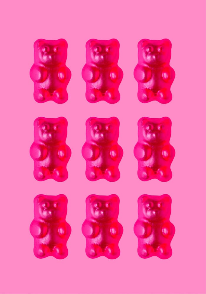 Sweet Pink Gummy Bears by Athene Fritsch — canvas wall art