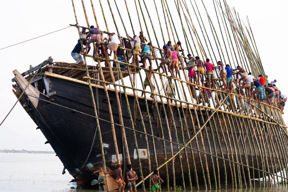 Traditional Boat Building by Md. Arifuzzaman — canvas wall art