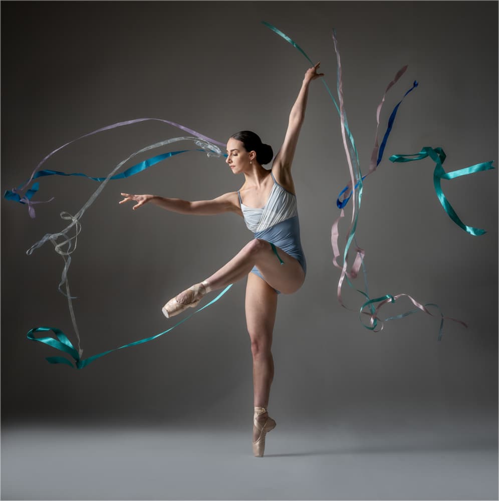 Elegant Ribbon Dance by Derwood — canvas wall art