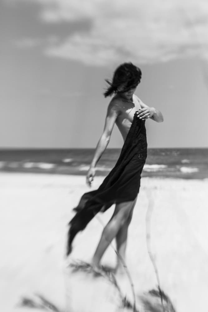 Graceful Beach Figure by Bogdan Bouşcă — canvas wall art
