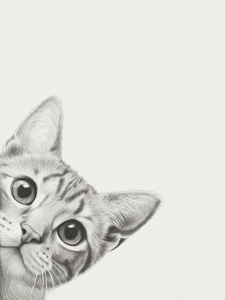 Curious Peeking Cat by Andreas Magnusson — canvas wall art
