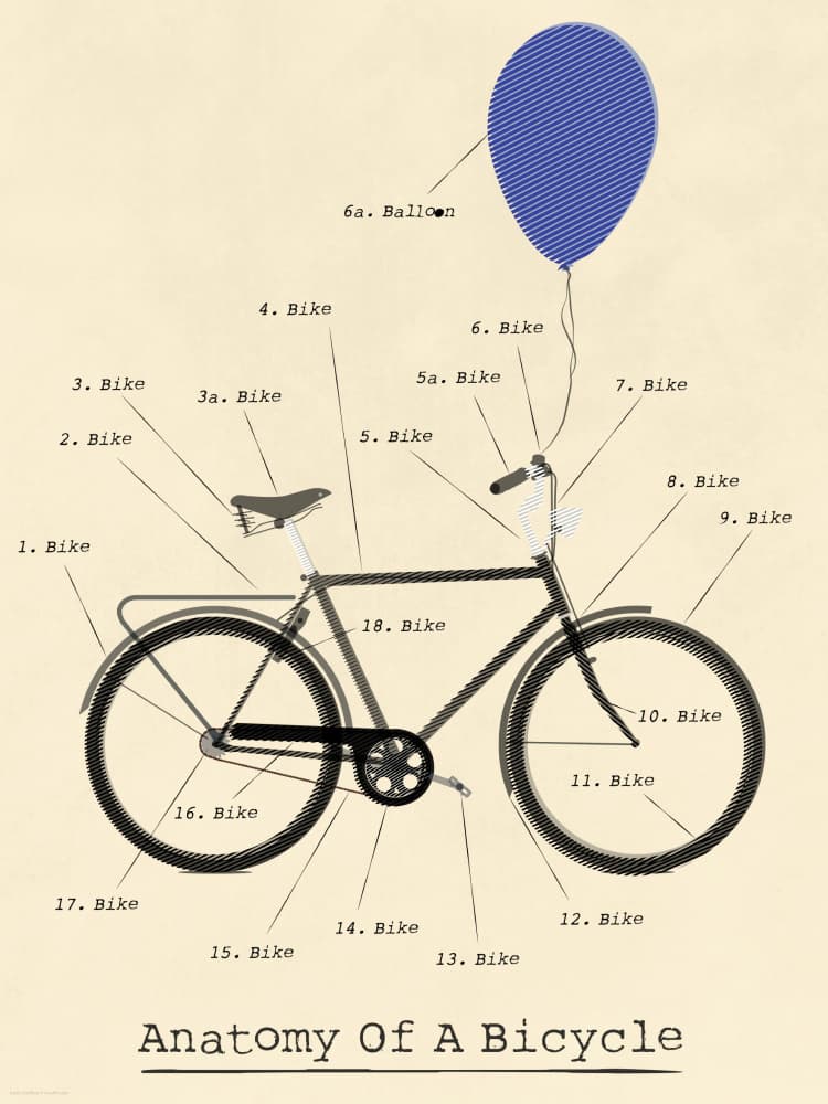 Classic Bike And Balloon by Wyatt 9 — canvas wall art