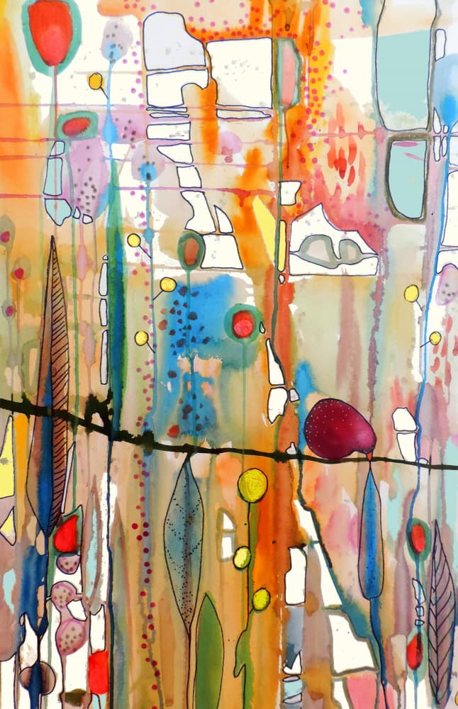 Vibrant Botanical Abstract by Sylvie Demers — canvas wall art