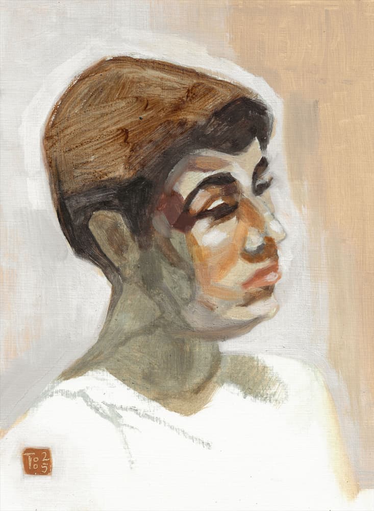 Pensive Profile Portrait by Tore Bahnson — canvas wall art