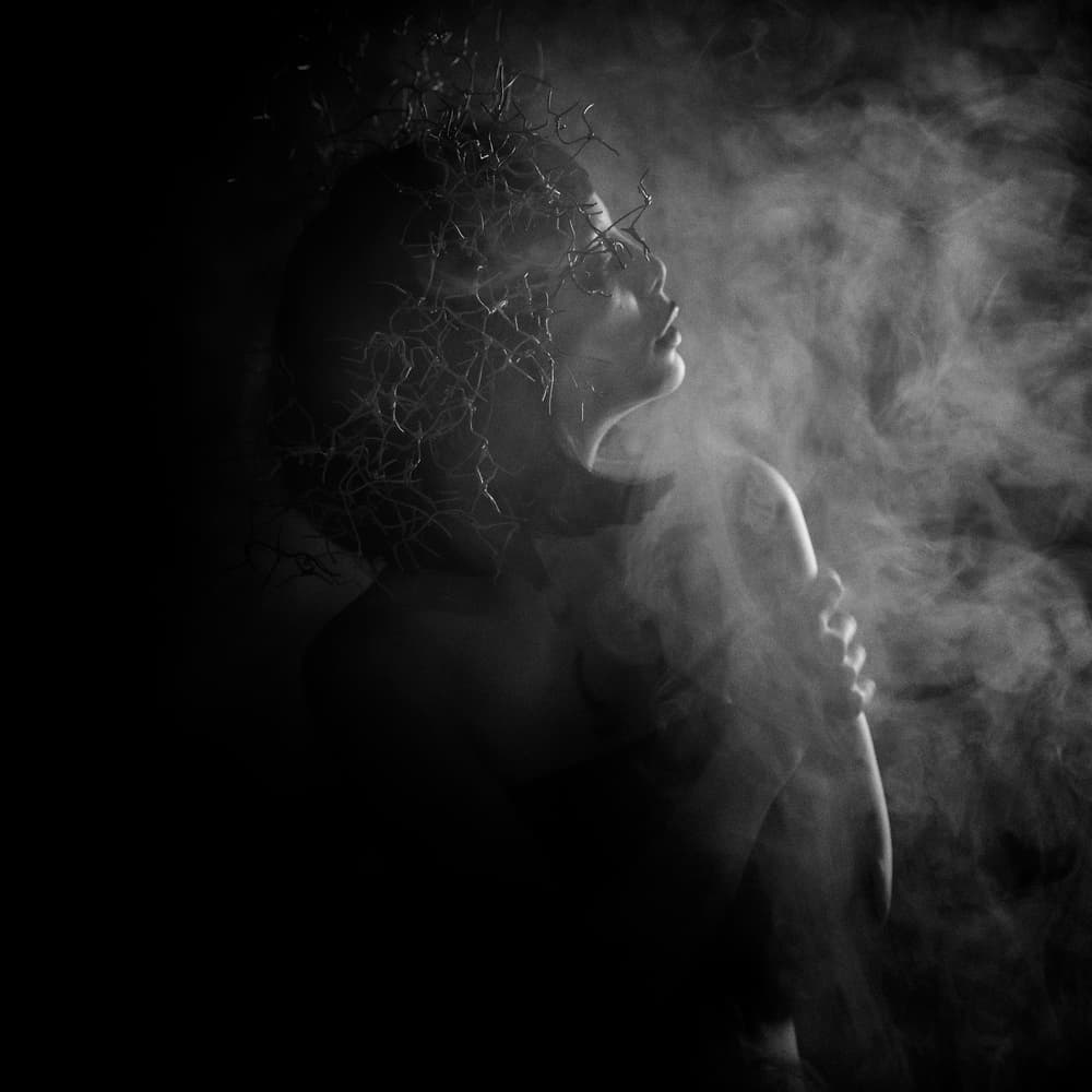 Ethereal Woman in Smoke by Alexandra Fira — canvas wall art