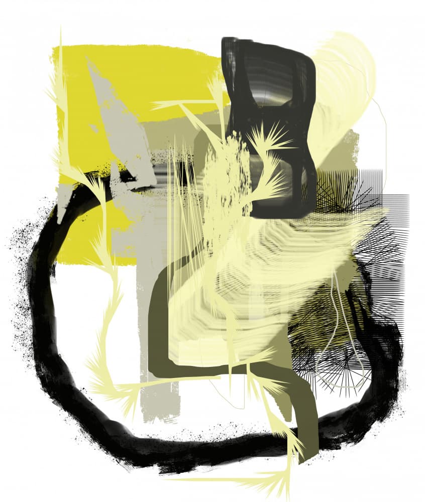 Dynamic Yellow Abstract by Pelin Atilla — canvas wall art