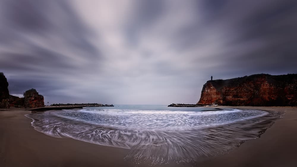 Moody Coastal Serenity by Albena Markova — canvas wall art