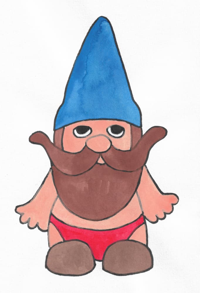 Funny Gnome In Speedo by Lerin Freyou — canvas wall art