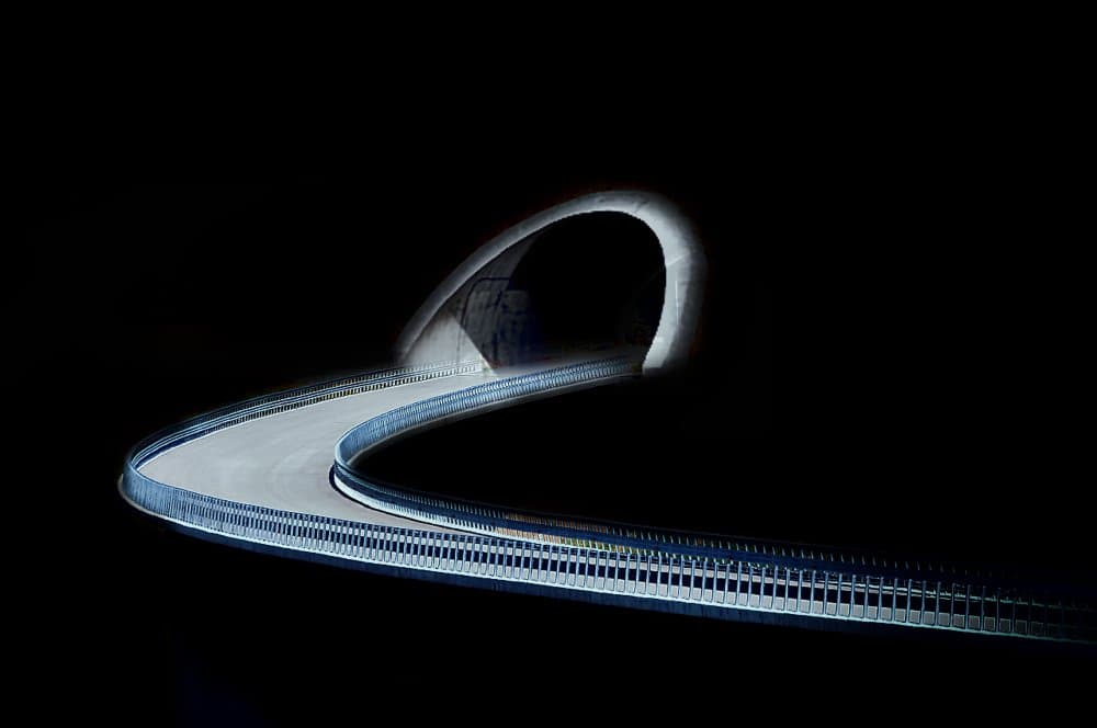 Modern Curved Tunnel by Raffaele Corte — canvas wall art