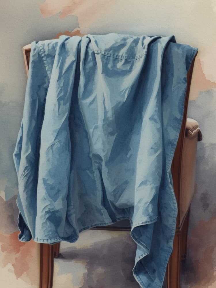 Draped Blue Shirt by Ohkimiko — canvas wall art