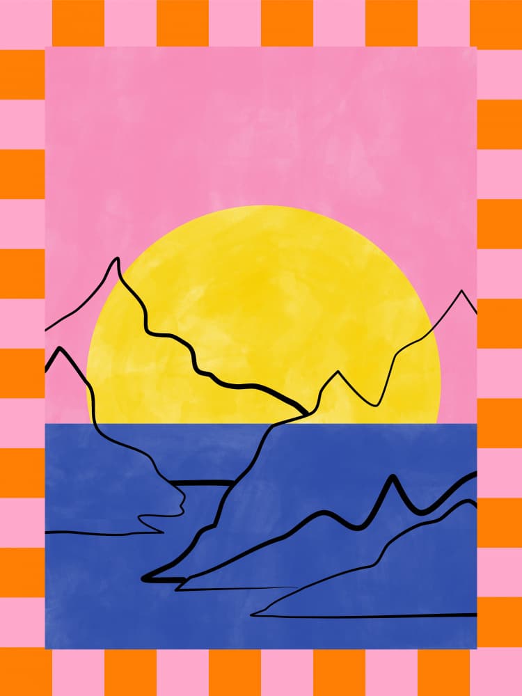 Vibrant Mountain Sunset by Elena Ristova — canvas wall art