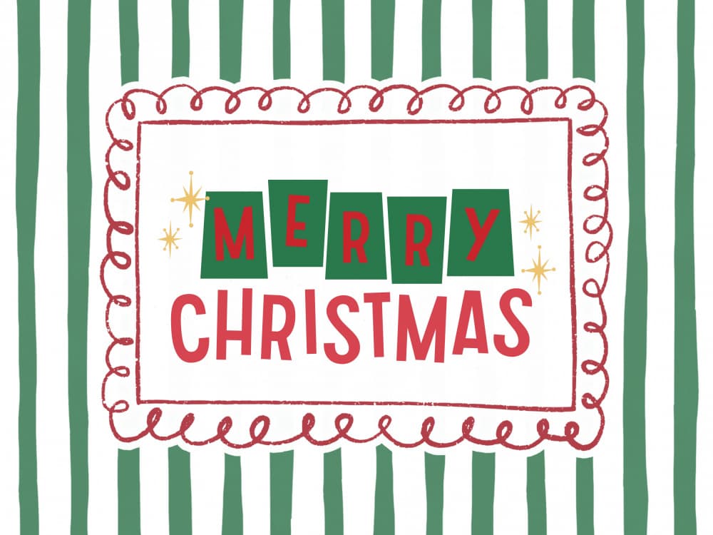 Merry Christmas Stripes by Jolly and Dash — canvas wall art