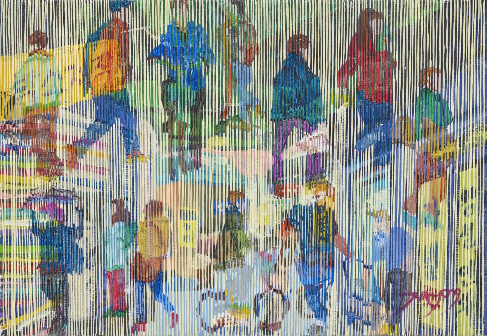 Abstract City Crowd by Jukyong Park — canvas wall art