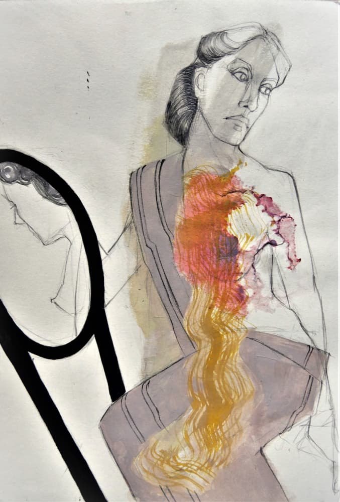 Woman With Inner Fire by Doris Schmitz — canvas wall art
