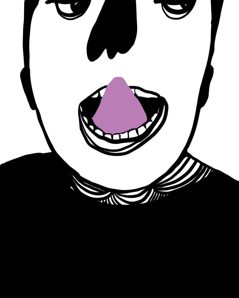 Silly Purple Tongue by Ebony Carter — canvas wall art