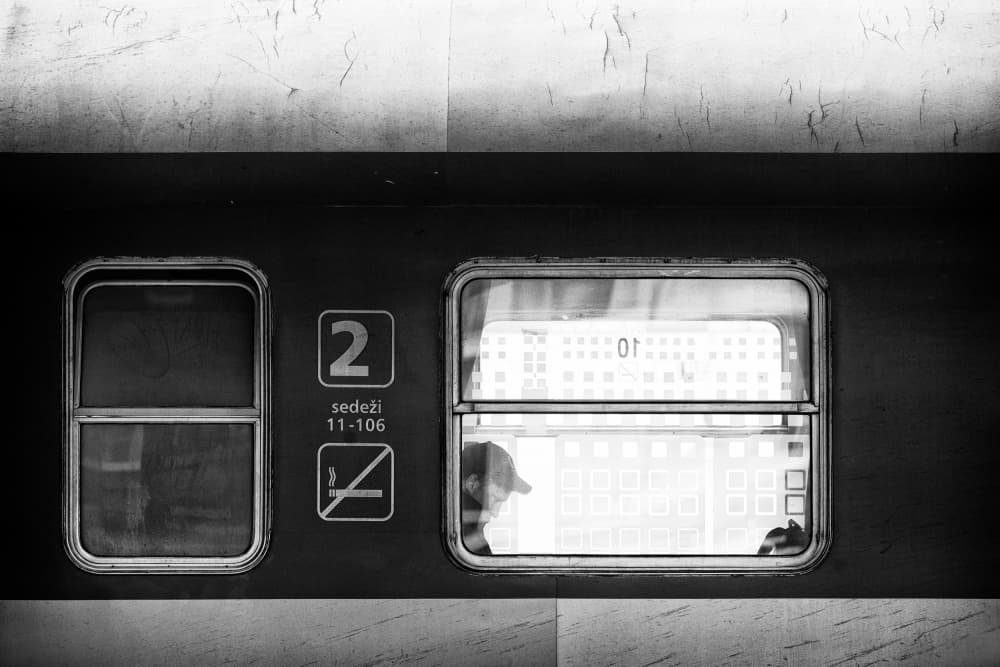 Train Window Silhouette by Jurij Bizjak — canvas wall art