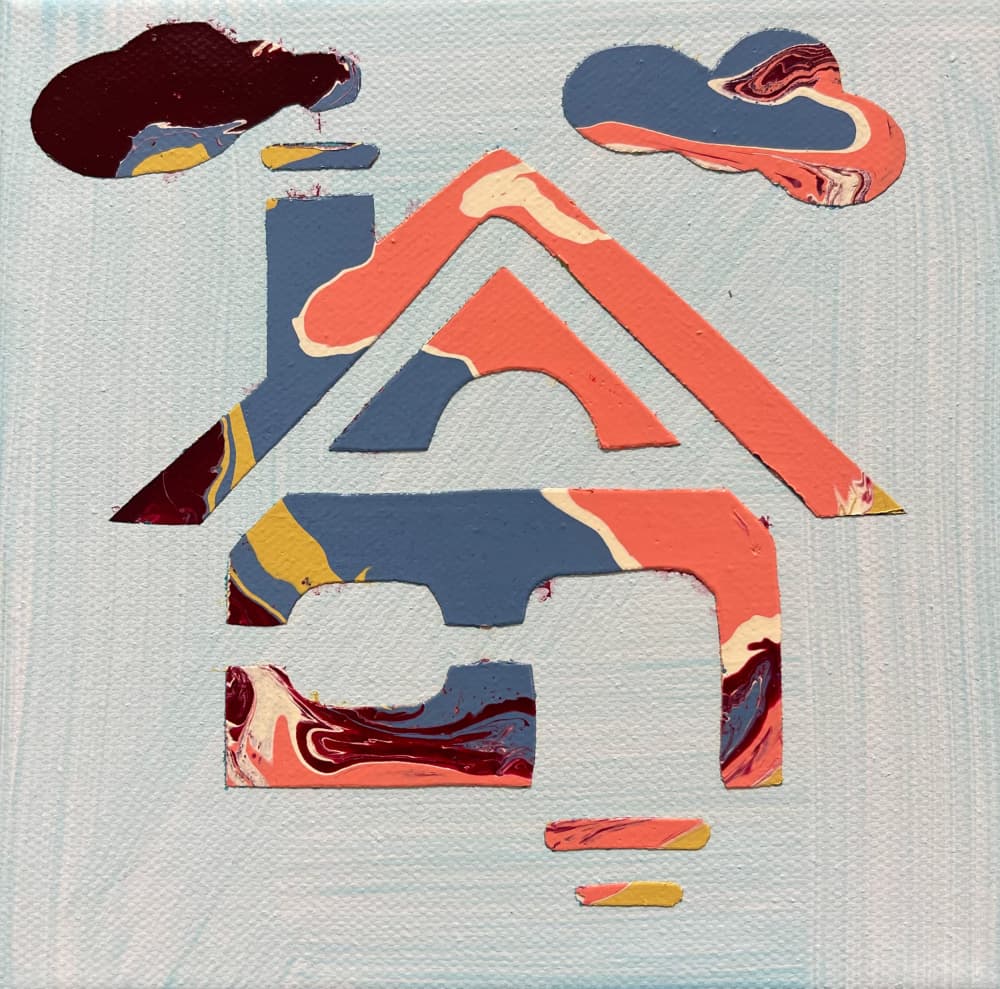 Abstract Home Shapes by Eleni Pratsi — canvas wall art