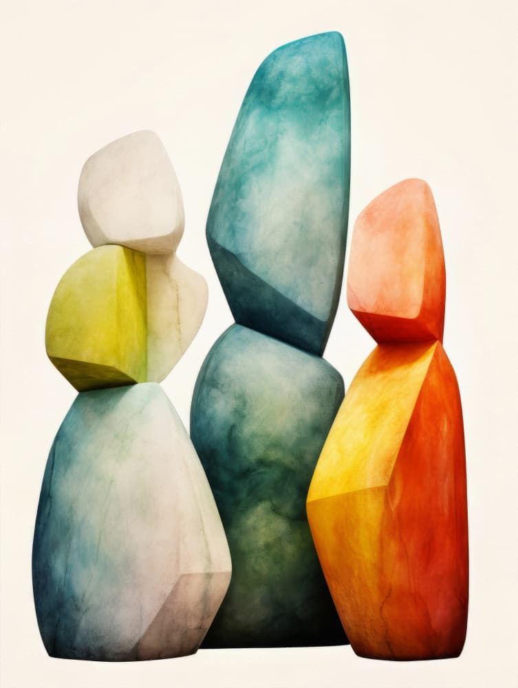 Balanced Sculptural Shapes by Bilge Paksoylu — canvas wall art