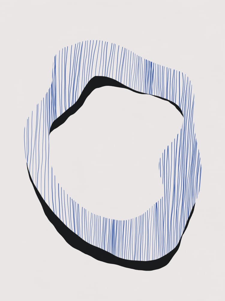 Abstract Blue Form by Little Dean — canvas wall art