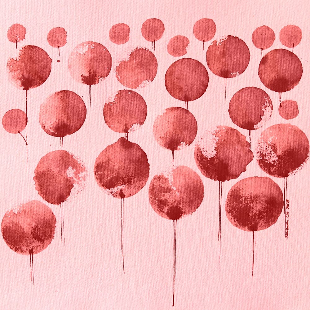 Blush Forest Circles by Santhosh ch — canvas wall art