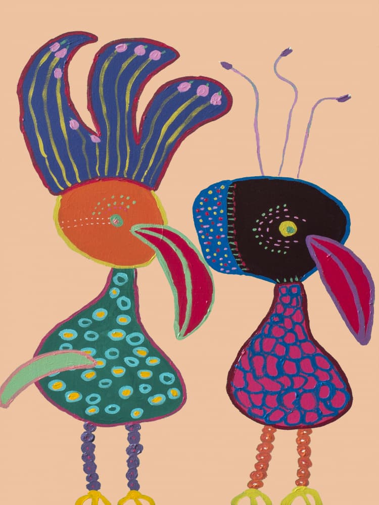 Whimsical Colorful Birds by Helen Joynson — canvas wall art