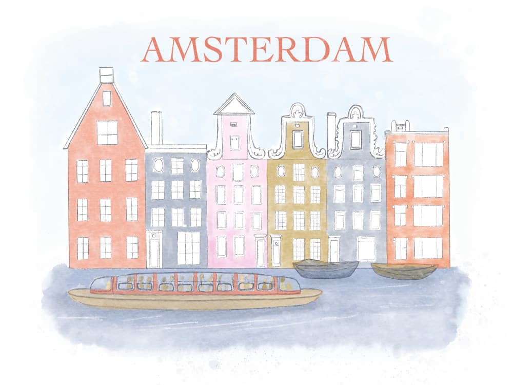Amsterdam Canal Houses by Aliya Putrus — canvas wall art