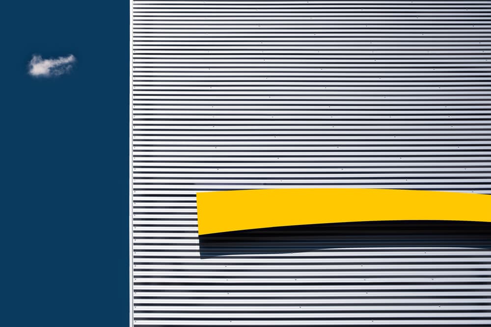 Minimalist Blue Yellow Geometry by Rolf Endermann — canvas wall art
