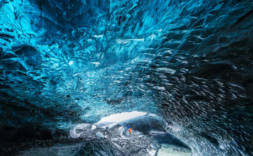 Crystal Blue Ice Cave by Wei (David) Dai — canvas wall art