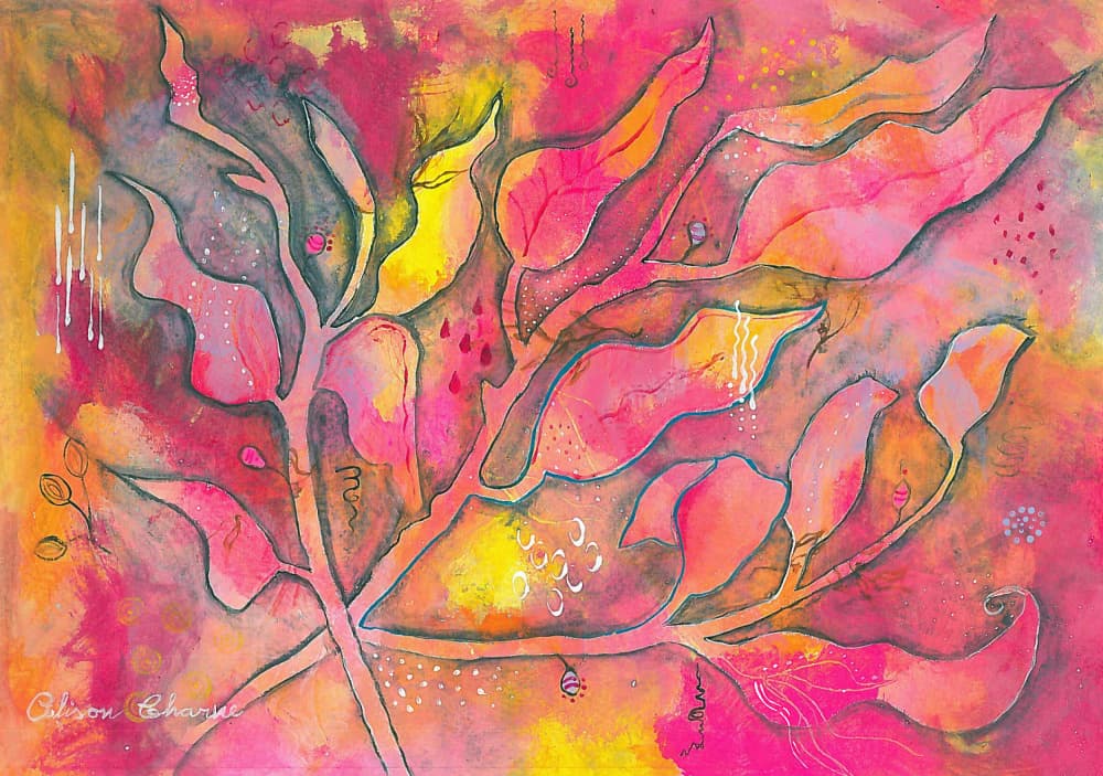 Vibrant Botanical Glow by Alison Charne — canvas wall art