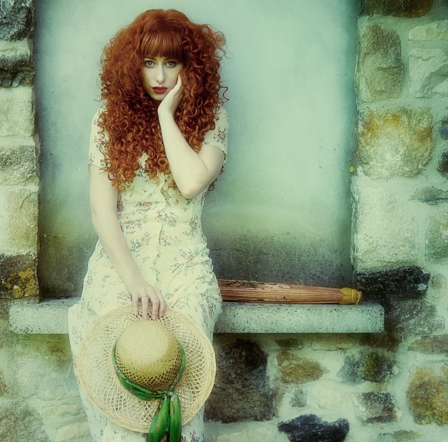 Redhead Woman Vintage Style by kenp — canvas wall art