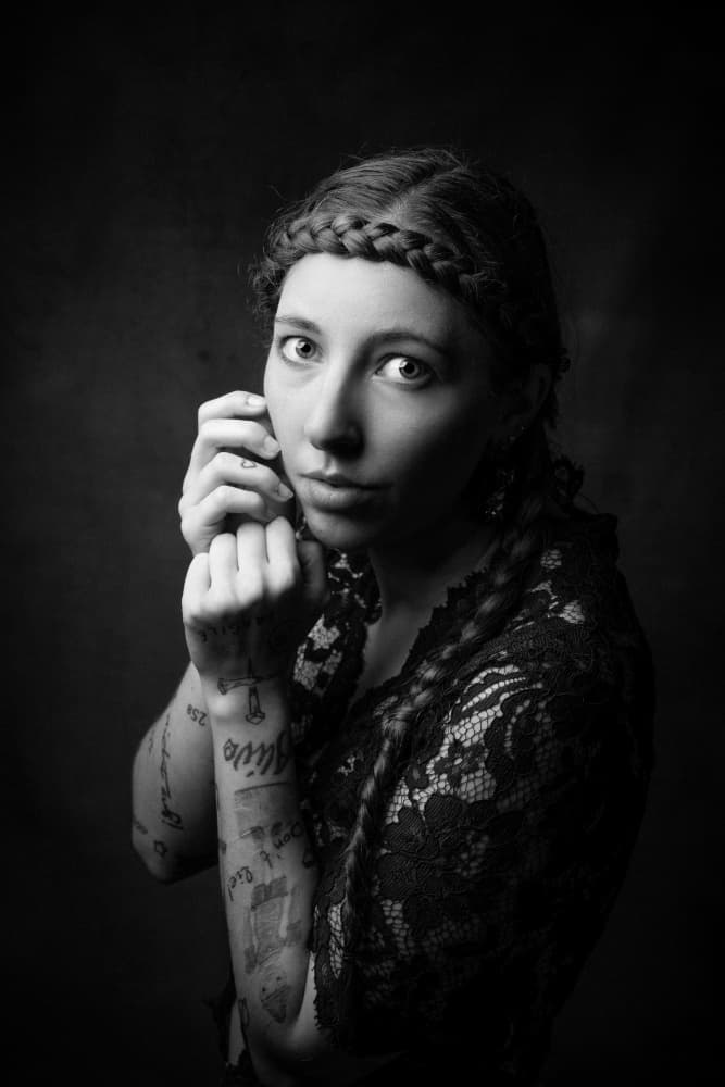 Intense Braids Portrait by Ruth Franke — canvas wall art