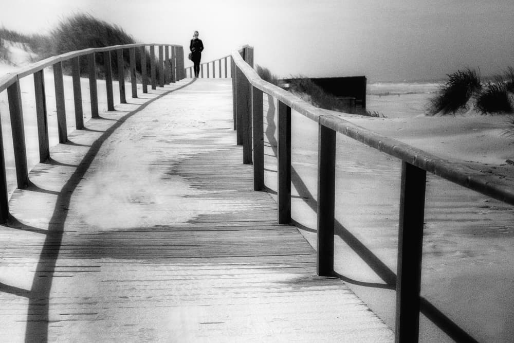 Winter Beach Solitude by Olavo Azevedo — canvas wall art