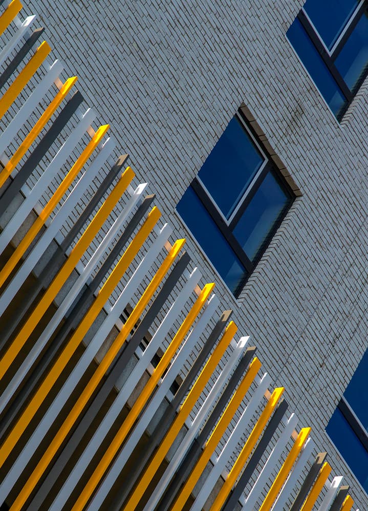Modern Yellow Facade by Jef Van den Houte — canvas wall art