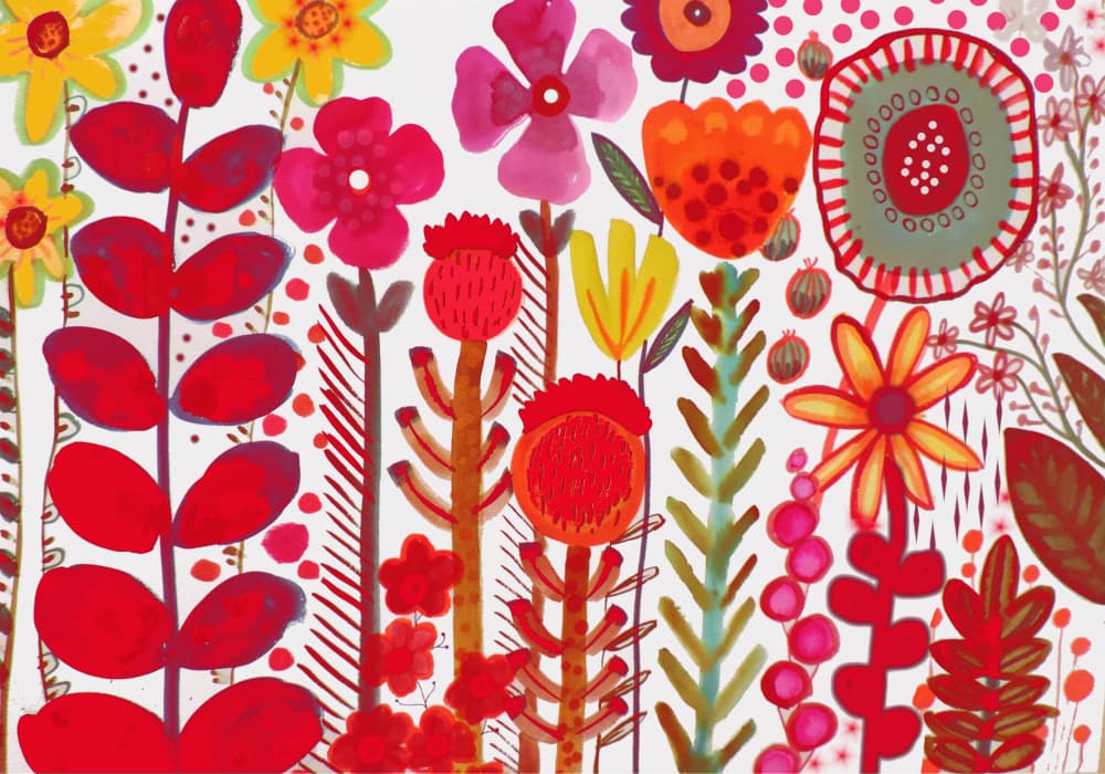 Colorful Floral Garden by Sylvie Demers — canvas wall art