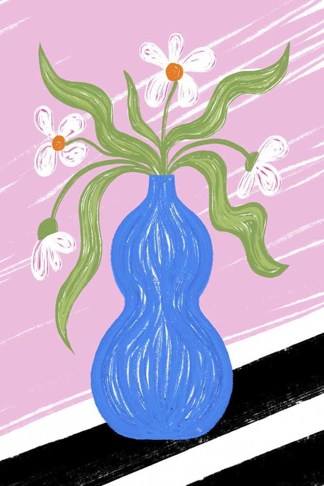 Abstract Floral Vase by Martina — canvas wall art