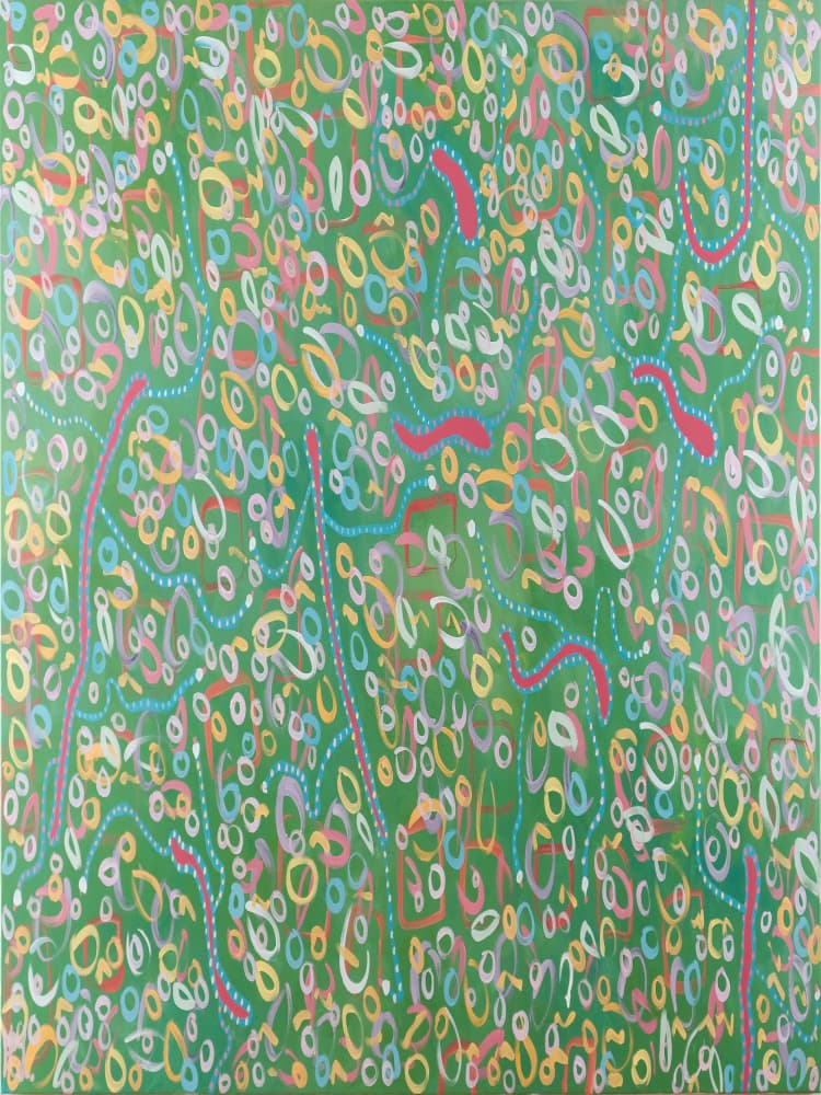 Vibrant Green Shapes by Helen Joynson — canvas wall art