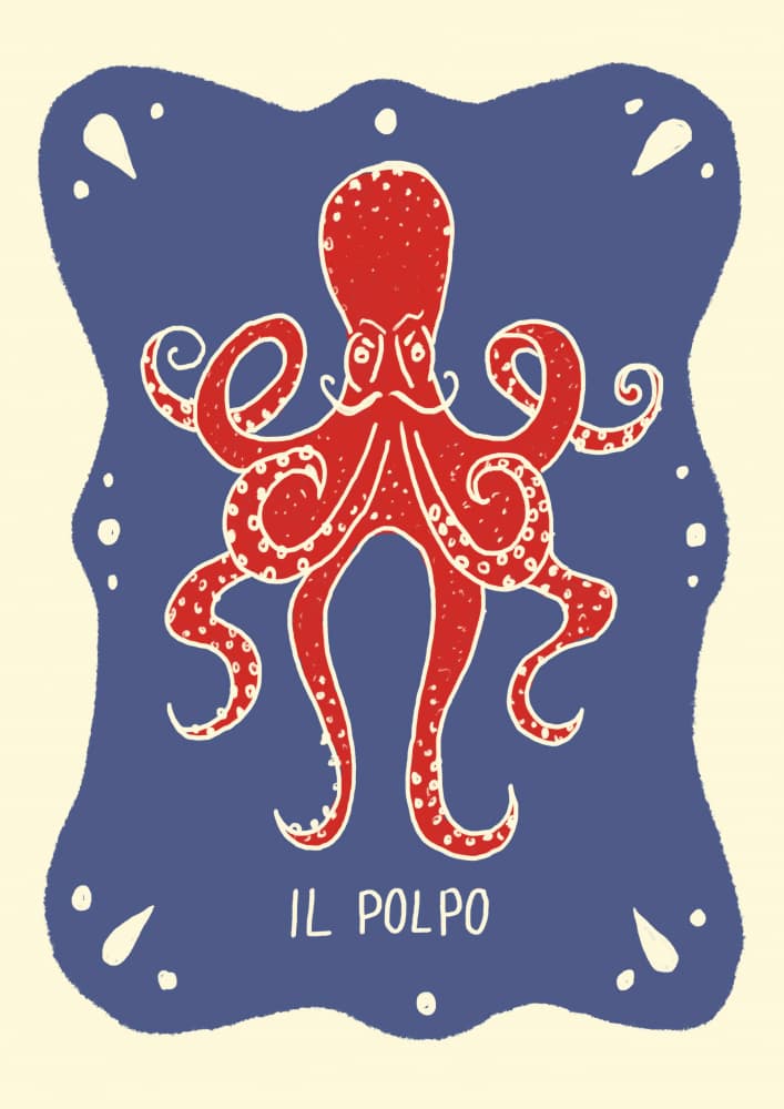 Whimsical Red Octopus by Studio Dolci — canvas wall art