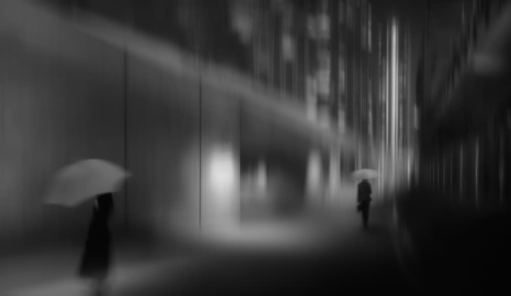 Rainy City Walk by Teruhiko Tsuchida — canvas wall art