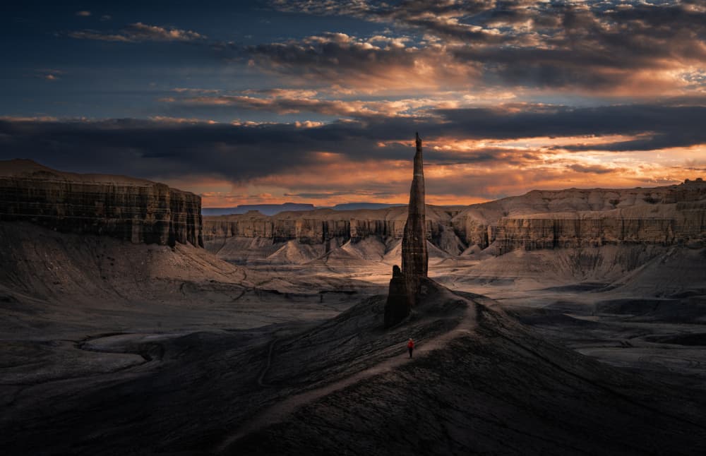 Desert Spire Wanderer by Bing Li — canvas wall art