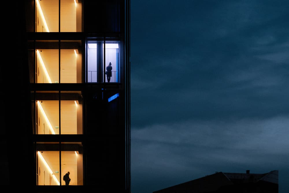 Night City Windows by Pristine Clothes — canvas wall art