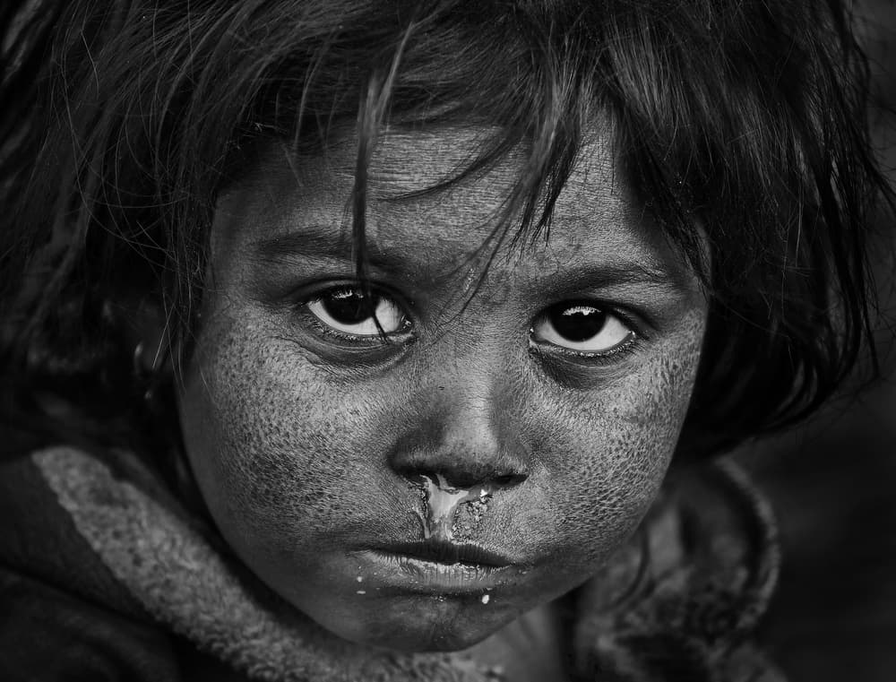 Solemn Child Portrait by Lou Urlings — canvas wall art