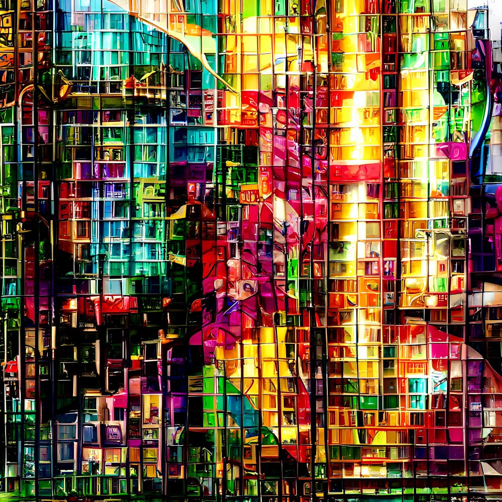 Vibrant Mosaic Portrait by mnemonixART — canvas wall art
