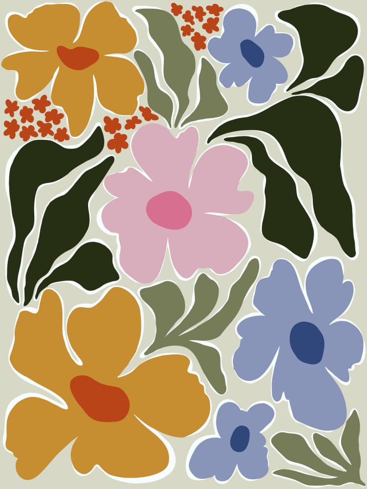 Organic Floral Shapes by Miho Art Studio — canvas wall art