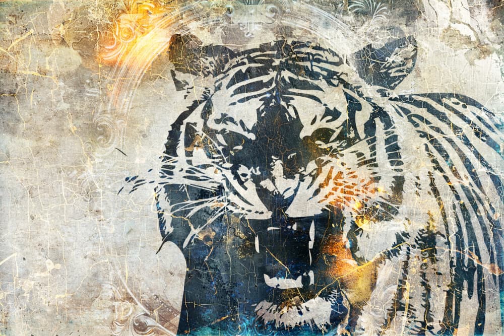 Powerful Tiger Roar by Rafal Kulik — canvas wall art