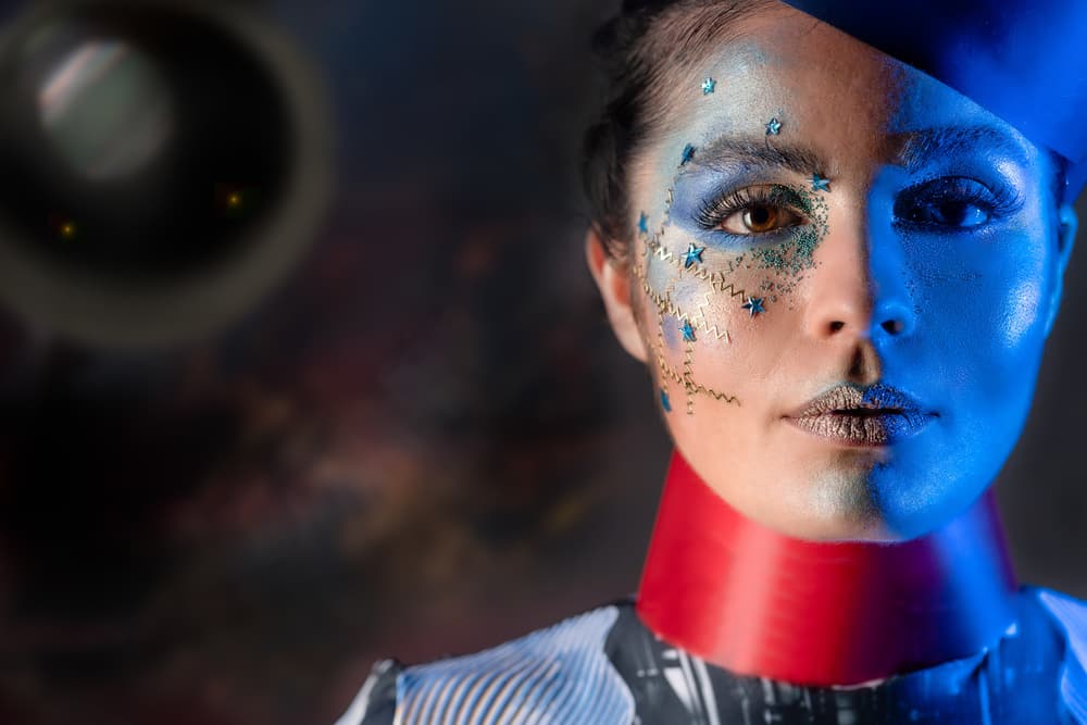 Cosmic Blue Portrait by Colin Dixon — canvas wall art